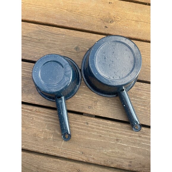 Graniteware Blue Grainiteware Speckled Saucepan Set 1.5 & 1 Quart - Picture 3 of 4